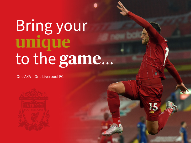 Bring your unique to the game. One AXA – One Liverpool FC
